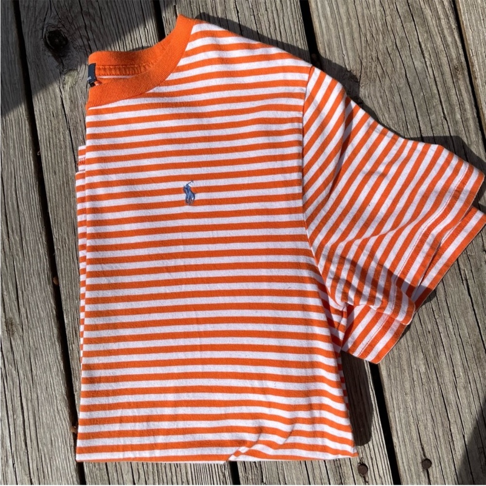 Polo Ralph Lauren striped orange and white t shirt